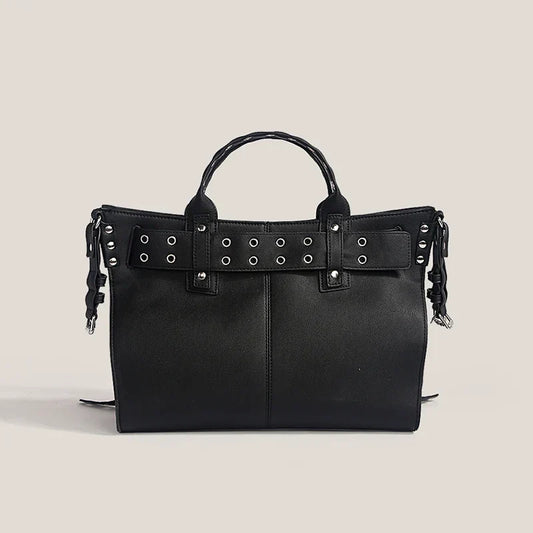 Black Eyelet Buckle Handbag Bag