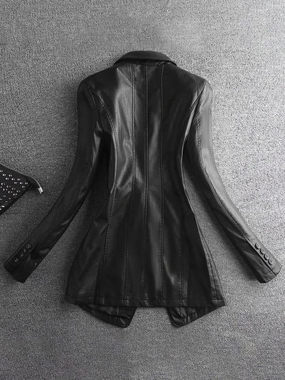 Women's Elegant Leather Blazer