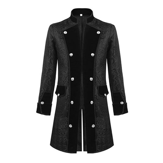 Men's Gothic Tailcoat Black - front studio view (1 of 2)