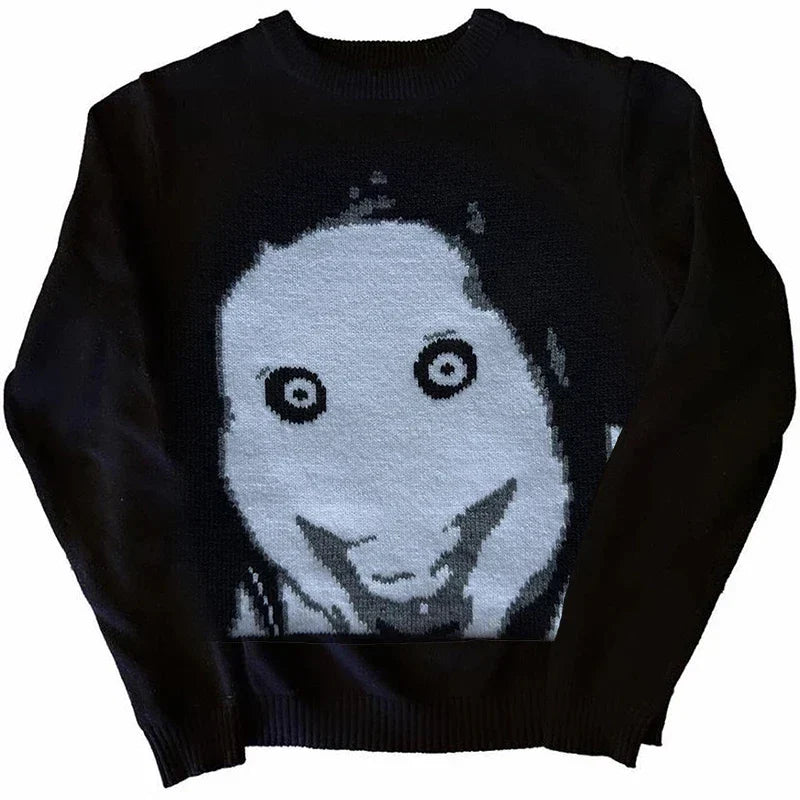 Men's Retro Pullover Black - front studio view