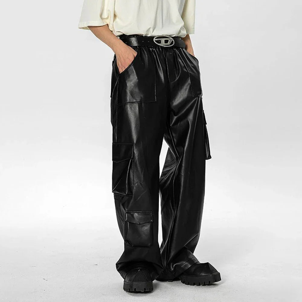Black Wide-Leg Cargo Pants