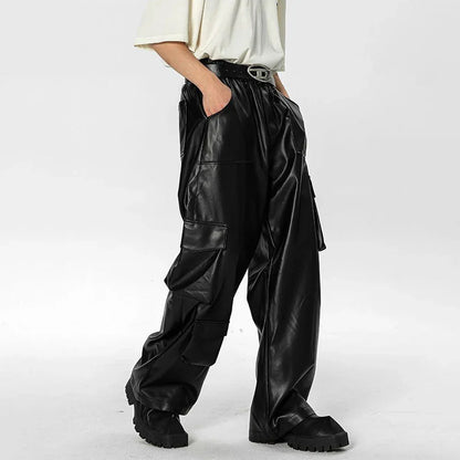 Black Wide-Leg Cargo Pants