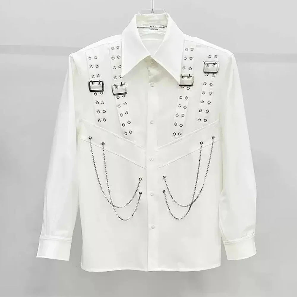 Men's Gothic Chain Shirt Black - alternate studio view (3 of 4)