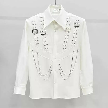 Men's Gothic Chain Shirt Black - alternate studio view (3 of 4)