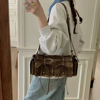 Women's Faux Leather Bag - alternate view, shown with a person (4 of 6)