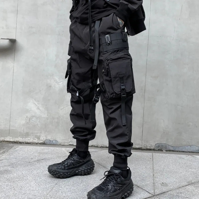 Men's Black Techwear Tactical Cargo Pants - primary lifestyle photo (1 of 3)