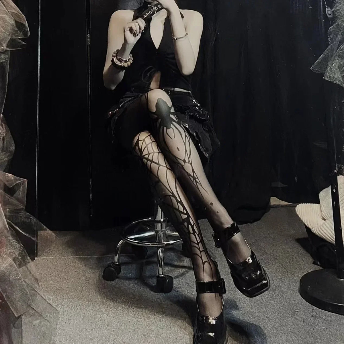 Darkscript Printed Stockings tights