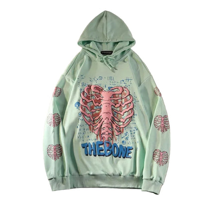 Mint Ribcage Graphic Pullover Hoodie