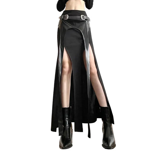 Leather Long Skirt