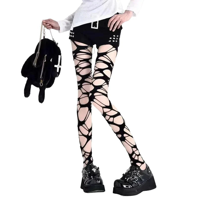 Torn Veil Fishnet Tights