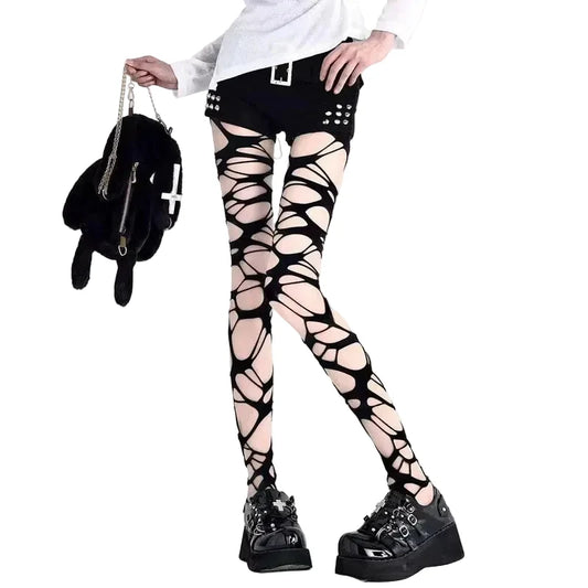 Torn Veil Fishnet Tights