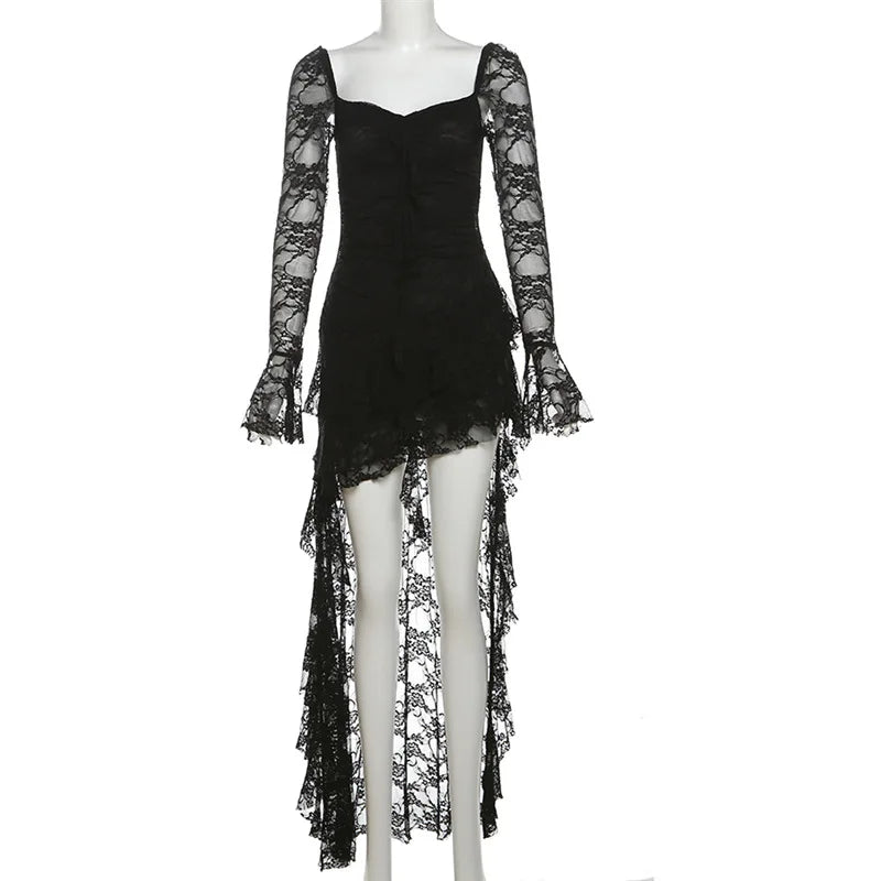 Celestia Fairycore Gothic Lace Dress