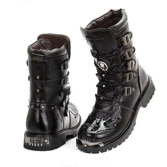Ironveil Mid-Calf Moto Boots