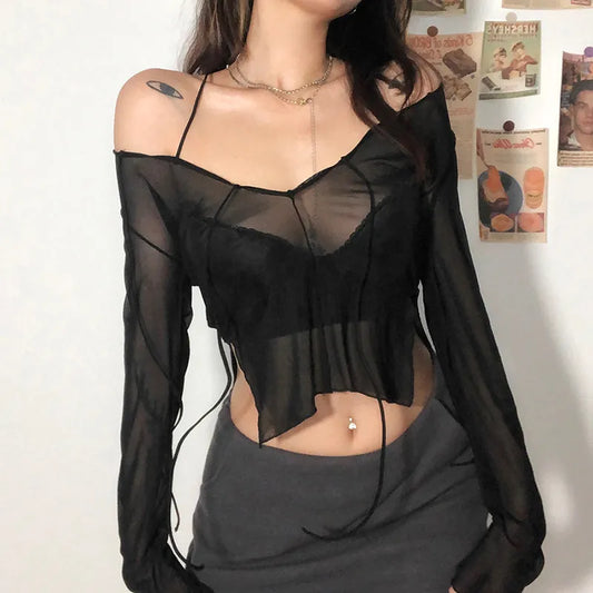 Mesh Blouse Top