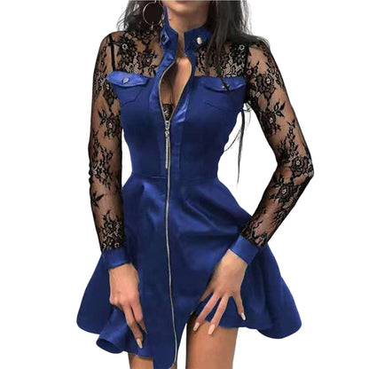 Gothic Zipper Dress - alternate view, shown with a person (3 of 9)