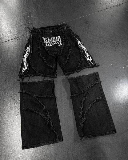 Furbound Barrel faux fur jeans