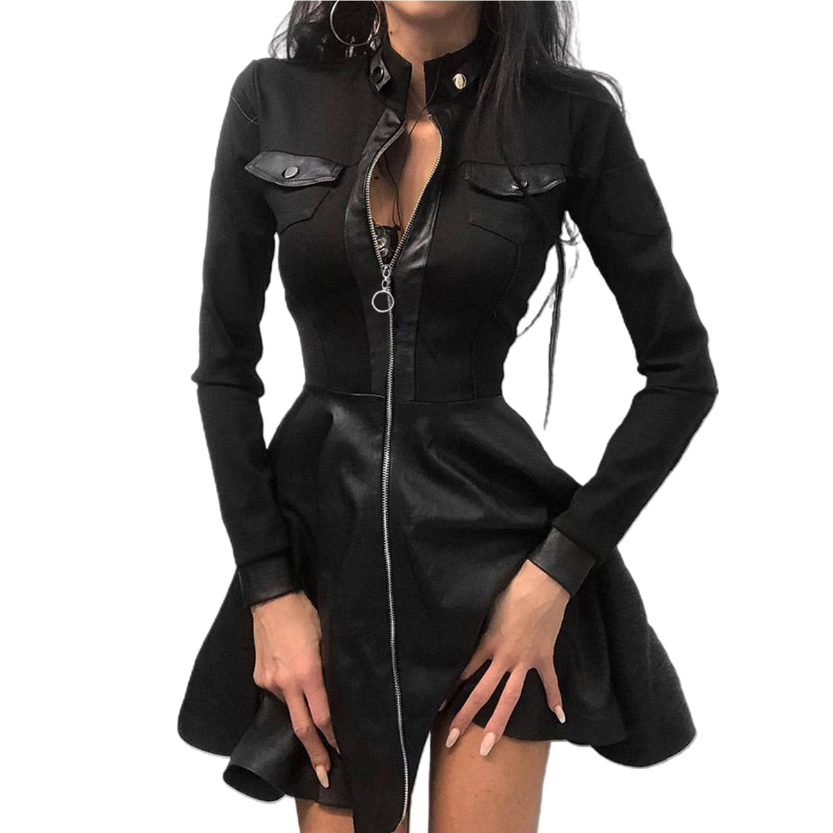 Gothic Zipper Dress - primary photo, shown with a person (1 of 9)