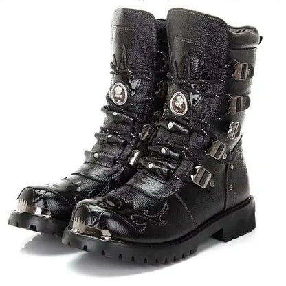 Ironveil Mid-Calf Moto Boots