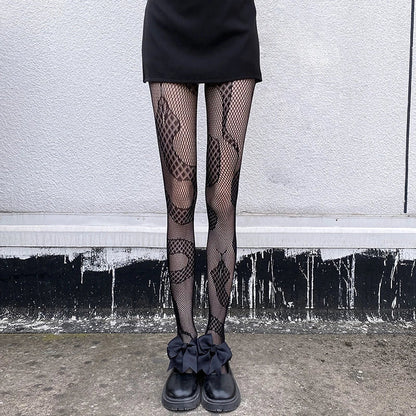 Patchwork Shadow Fishnet Tights