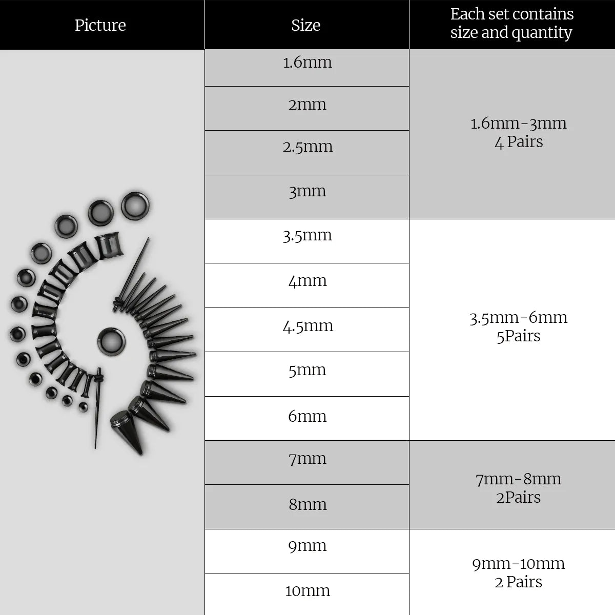 STELLAR STAINLESS STEEL EAR STRETCHING KIT