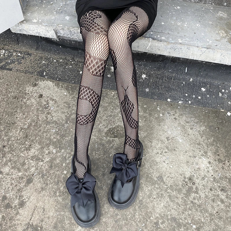 Patchwork Shadow Fishnet Tights