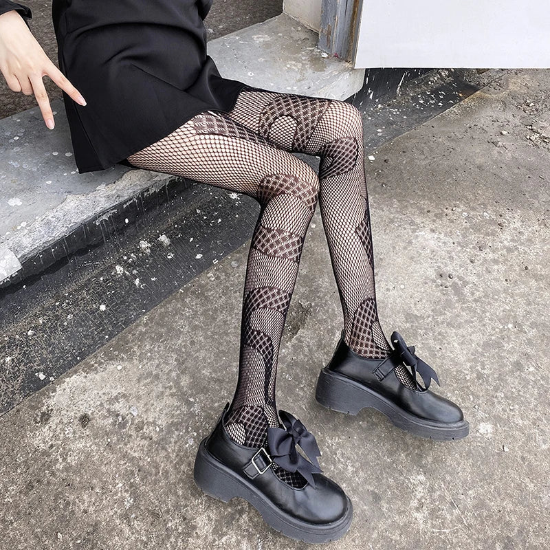 Patchwork Shadow Fishnet Tights