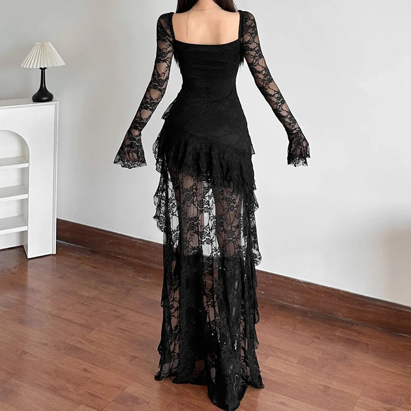 Celestia Fairycore Gothic Lace Dress
