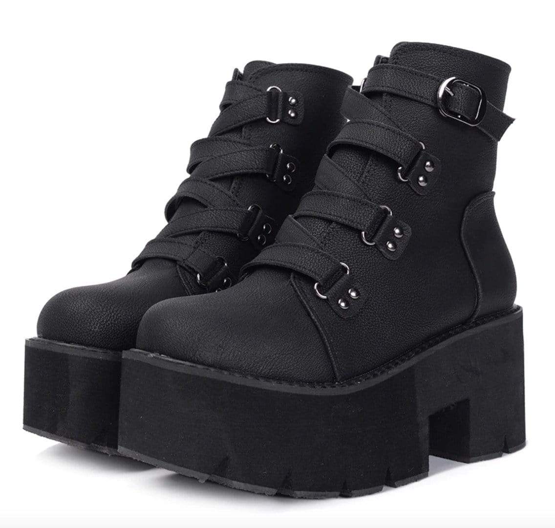 Doing Damage Ankle Boots - Creepy Goth