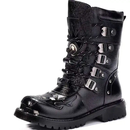 Ironveil Mid-Calf Moto Boots