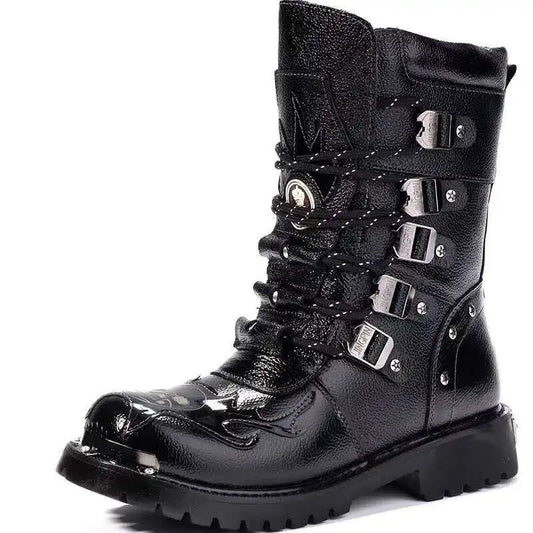 Ironveil Mid-Calf Moto Boots