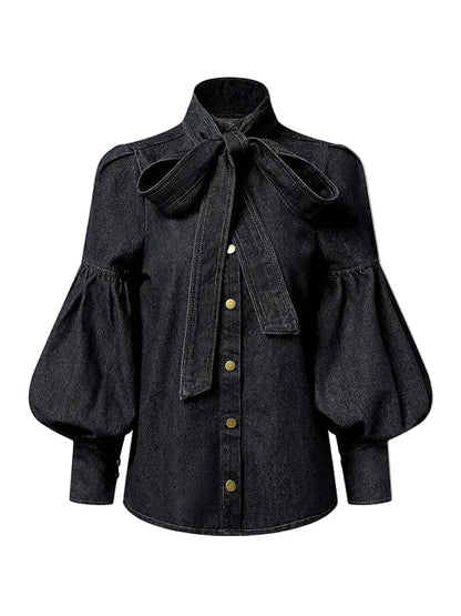 Women's Denim Blouse - alternate studio view (2 of 2)