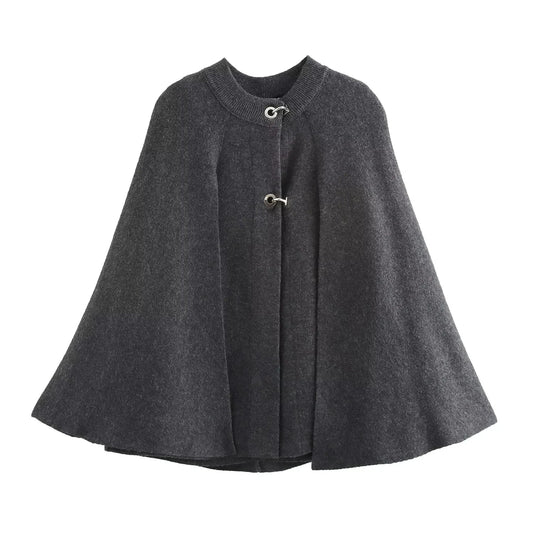 Women's Loose Cape Gray - front studio view (1 of 2)