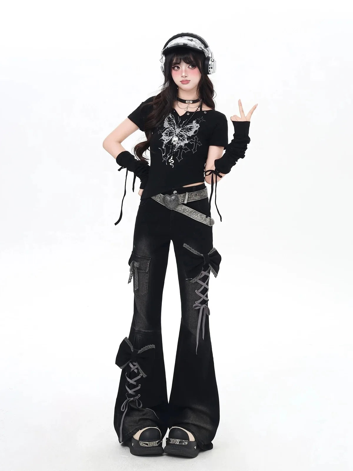Ribbonwound Flare Jeans