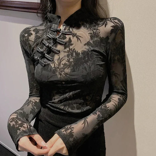 Gothic Blouse - primary photo, shown with a person (1 of 3)