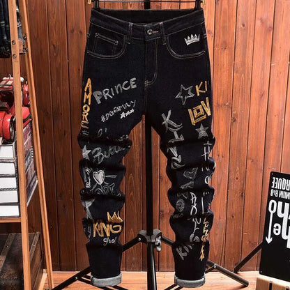 Men's Embroidery Pants - primary photo, shown with a person (1 of 2)