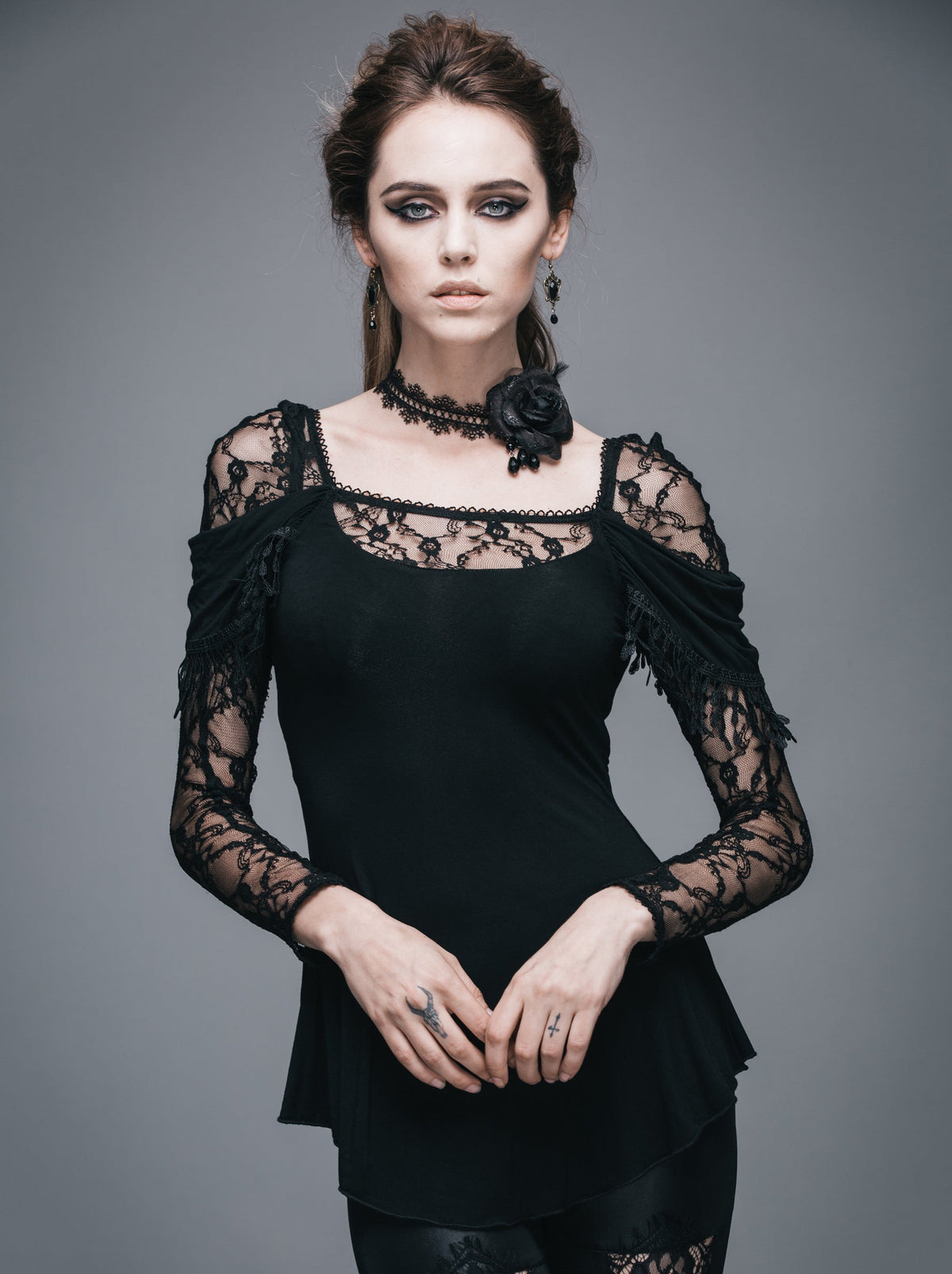 The Lace of Romance Top - alternate view, shown with a person (2 of 18)