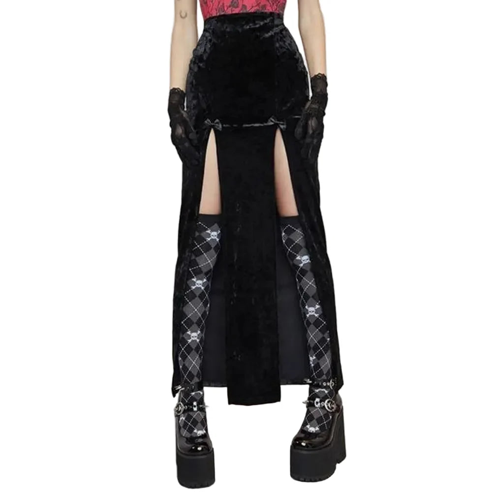 Velvet Vintage Skirt - front studio view (1 of 3)