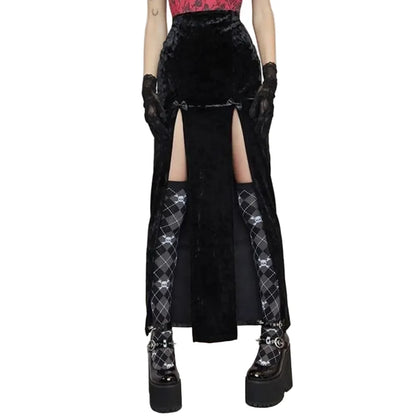 Velvet Vintage Skirt - front studio view (1 of 3)