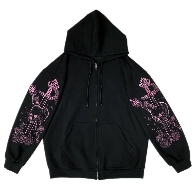 Women's Skull Hoodie - front studio view