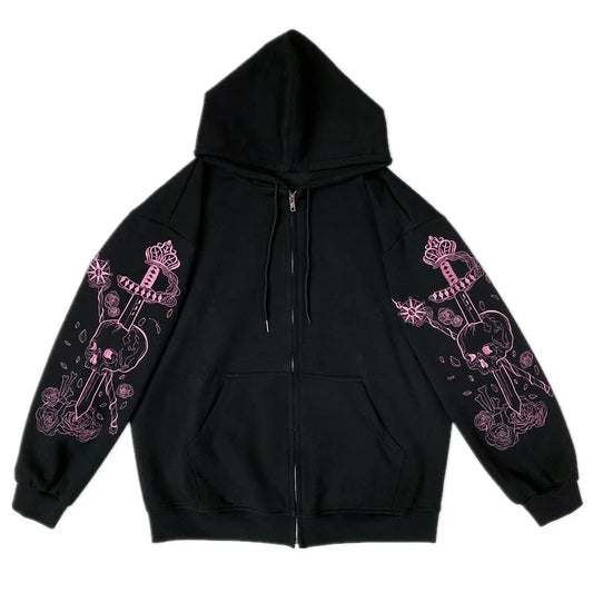Women's Skull Hoodie - front studio view