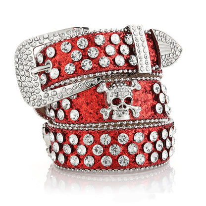 Skeleton Diamond Belt - alternate view, shown with a person (3 of 3)