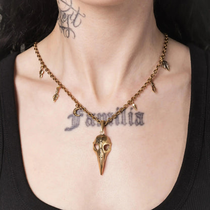 AUGUR SKULL NECKLACE (GOLD)