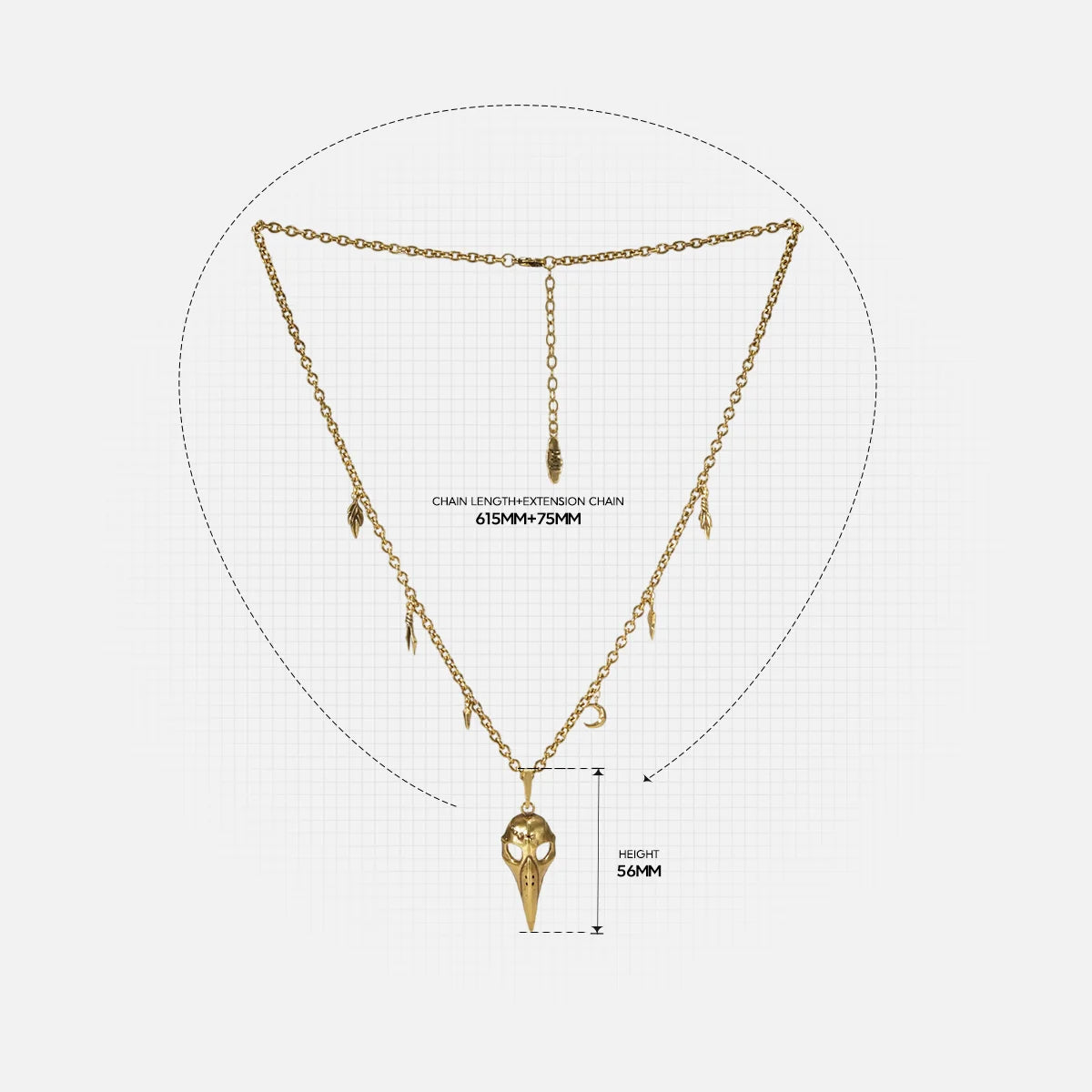 AUGUR SKULL NECKLACE (SILVER)