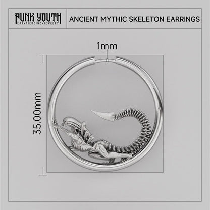 BIOMECHANICAL ALIEN HOOP EARRINGS