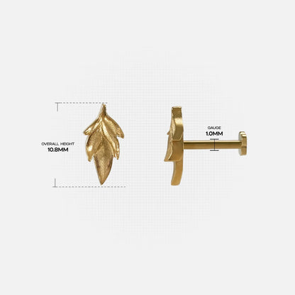 BRAMBLE LEAF FLATBACK STUD