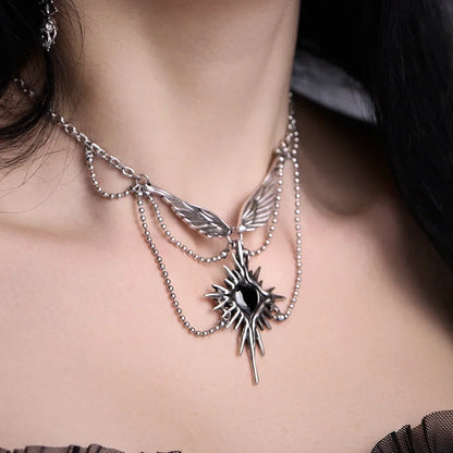 CELESTIAL STARBURST WINGS NECKLACE