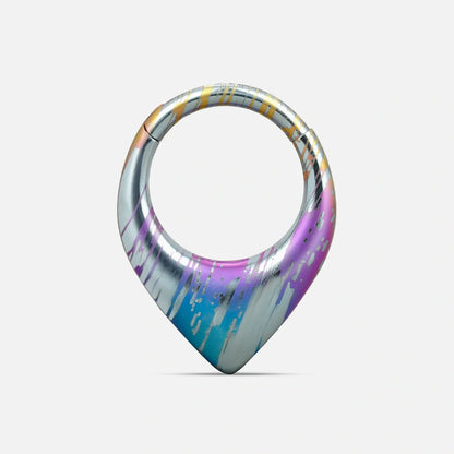 Multicolor Chroma Wave titanium clicker with aqua and purple pattern