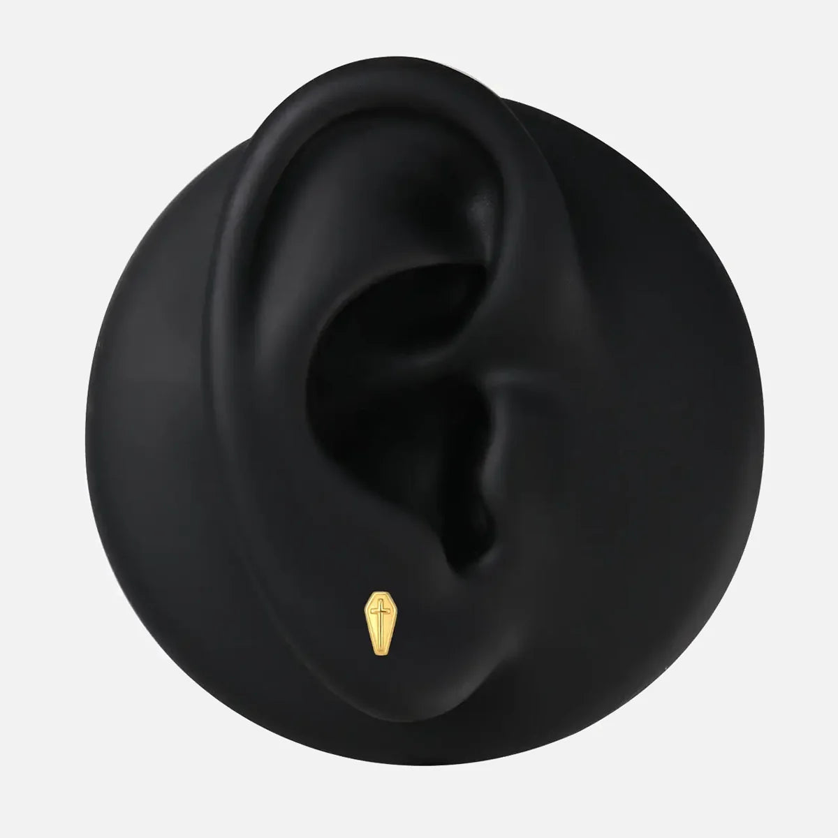 COFFIN CROSS FLATBACK STUD