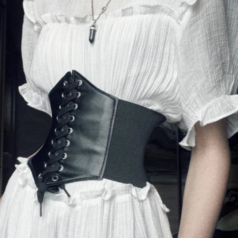 Black Lace-Up Corset