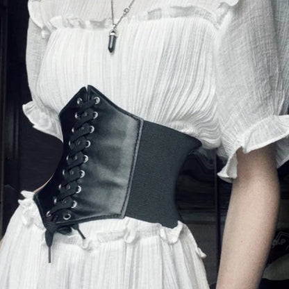 Black Lace-Up Corset
